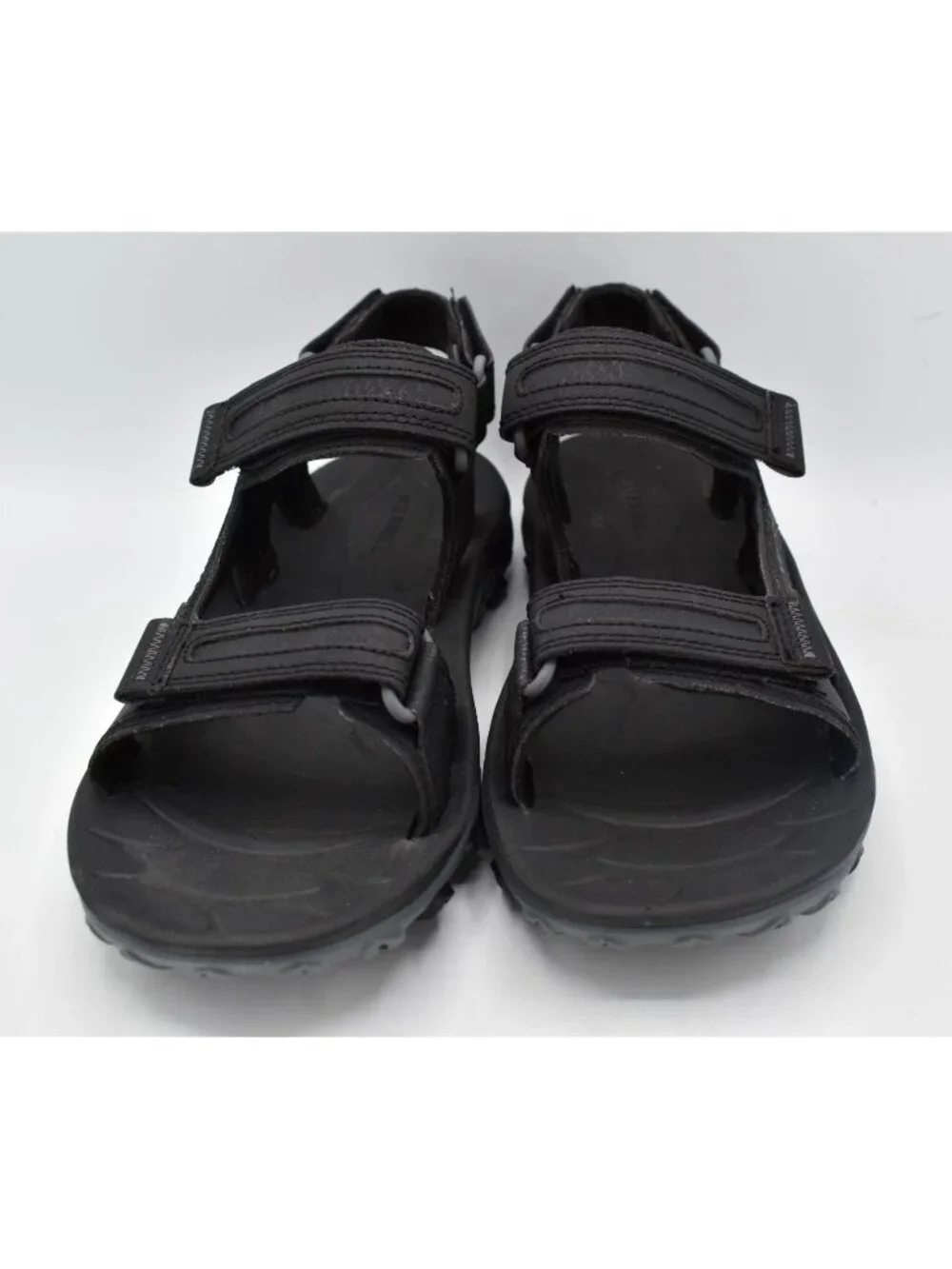 Merrell Mens 8 Huntington Sport Convertible Black Leather Open Toe Sandals Shoes